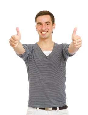 genç adam ok gösterilen