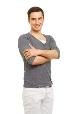 genç gülümseyen bir adam portresi