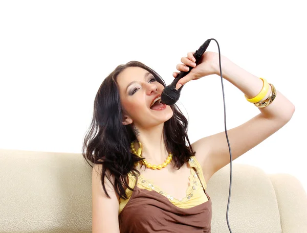 Woman singing — Stock Photo, Image