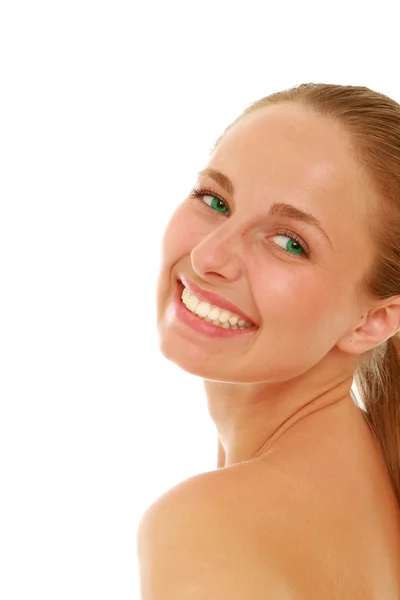 Joven mujer sonriendo — Foto de Stock