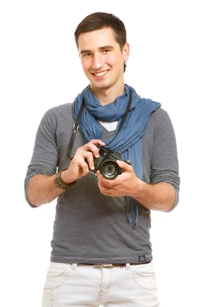 Fotografo con una macchina fotografica — Foto Stock