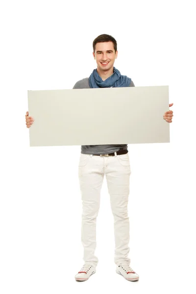 Young guy with a blank — Stock Photo, Image