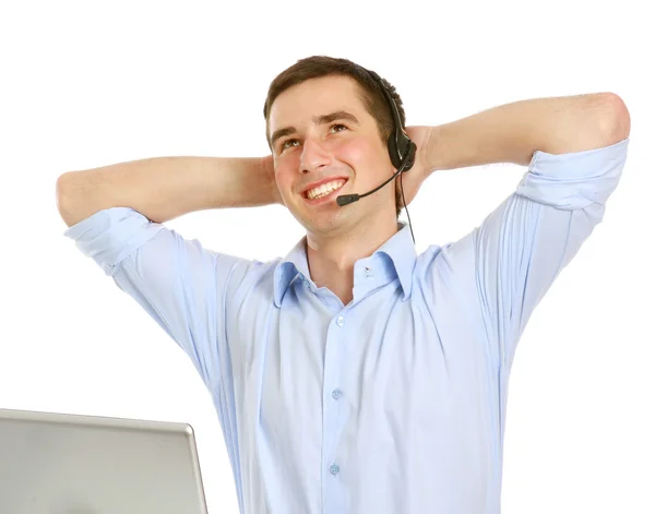 Relaxed customer service guy — Stock Photo, Image