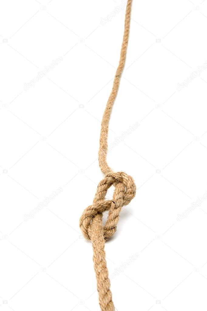 Brown rope with a knot