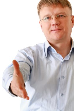 bir el veren bir iş adamı