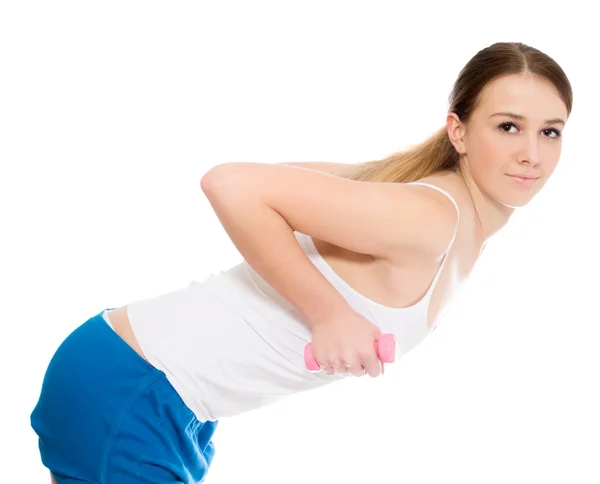 Een jonge vrouw opleiding. — Stockfoto