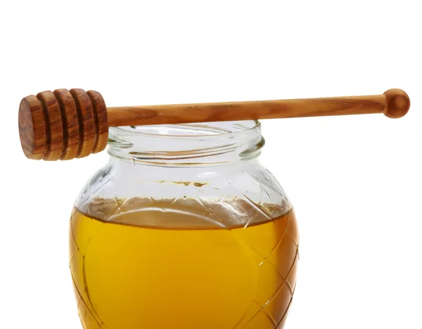 Miel y cuchara de miel . — Foto de Stock