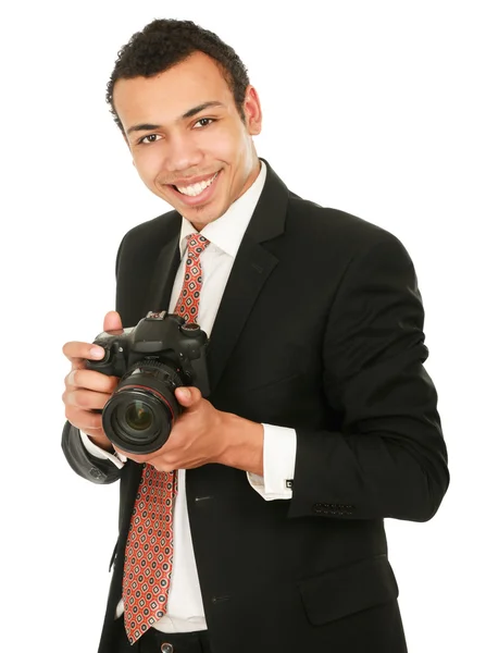 Un fotógrafo profesional sonriente . — Foto de Stock