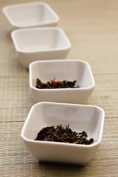 Tea in white bowls — Stock Photo, Image