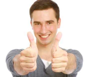 genç adam ok gösterilen