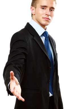 Elini sıkmak için teklif iş adamı