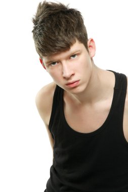 bir saç modeli ile adam