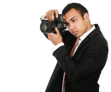 gülümseyen bir profesyonel fotoğrafçı