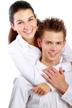 gülümseyen mutlu çift