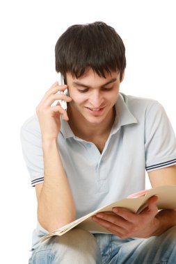 adam cep telefonu ve kağıtları