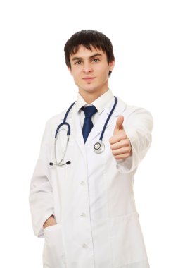 ok gösteren erkek doktor