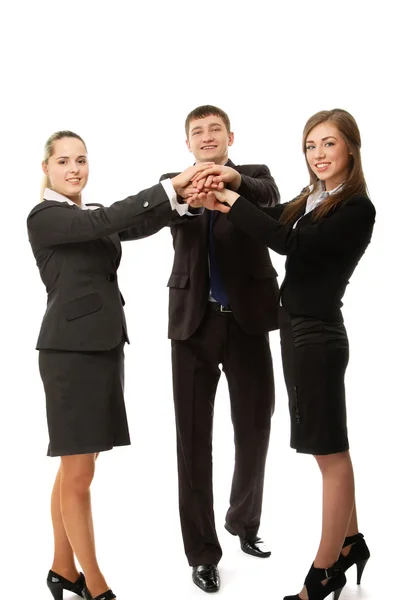 Empresários com as mãos juntas — Fotografia de Stock