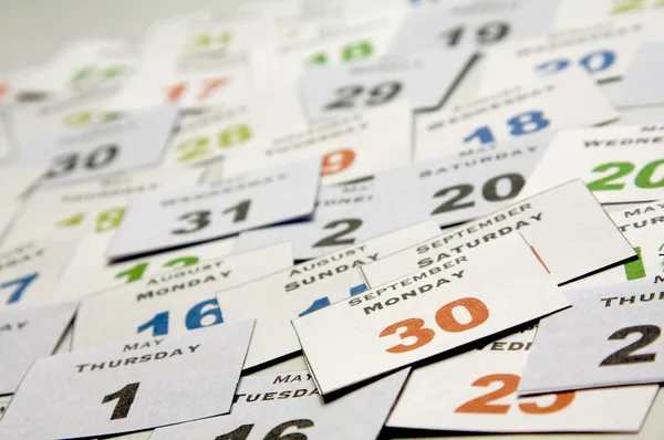 Hojas individuales de un calendario de día — Foto de Stock
