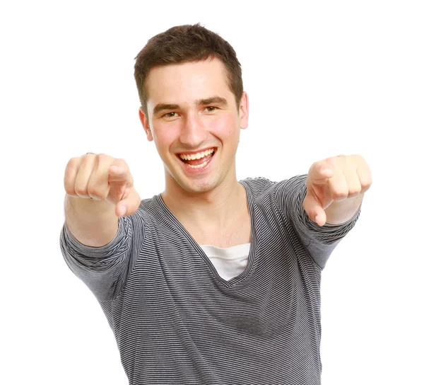 Young guy pointing at you — Stock Photo, Image