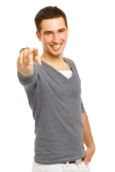Young guy pointing at you — Stock Photo, Image