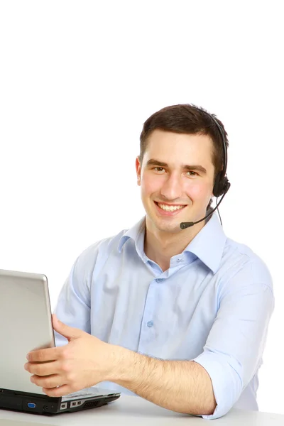 Young customer service guy working — Stock Photo, Image