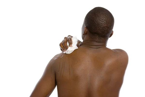 Duş alırken Afrikalı-Amerikalı — Stok fotoğraf