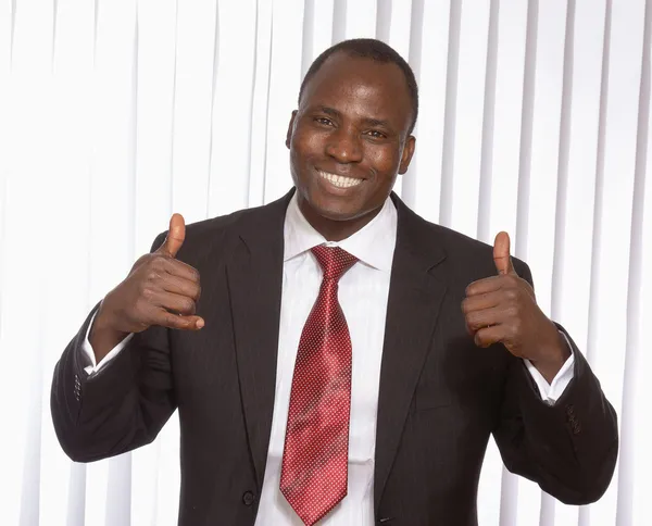 African american businessman showing ok — Stock Photo, Image