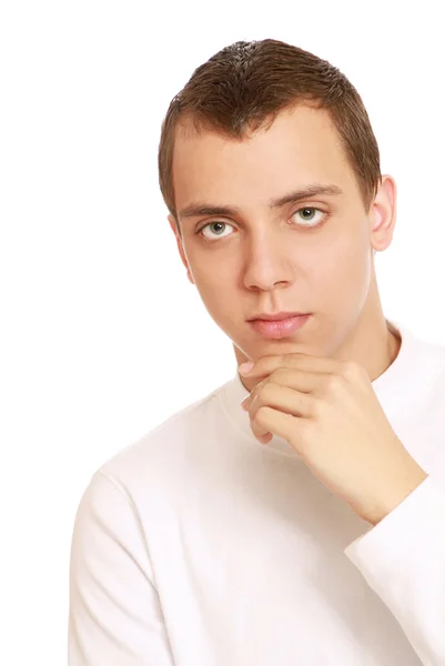 Portret van een peinzende jonge kerel — Stockfoto