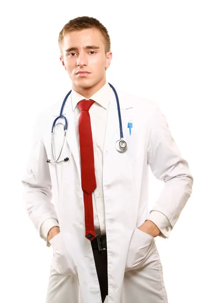 Młody lekarz ze stetoskopem — Zdjęcie stockowe