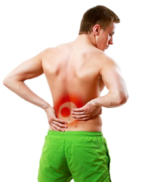 Man having pain in his back — Stock Photo, Image