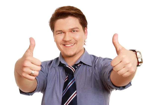 Businessman showing ok — Stock Photo, Image