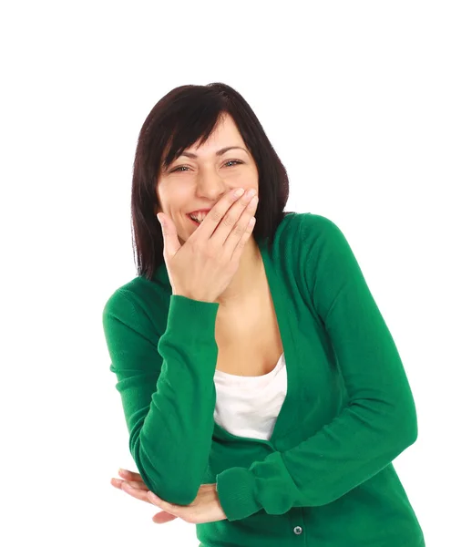 Mujer tocando su cara — Foto de Stock