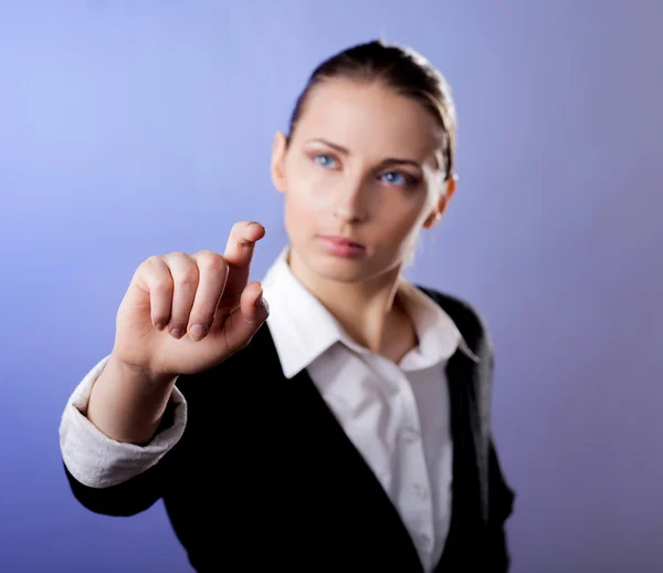 Vrouw iets weergegeven: — Stockfoto