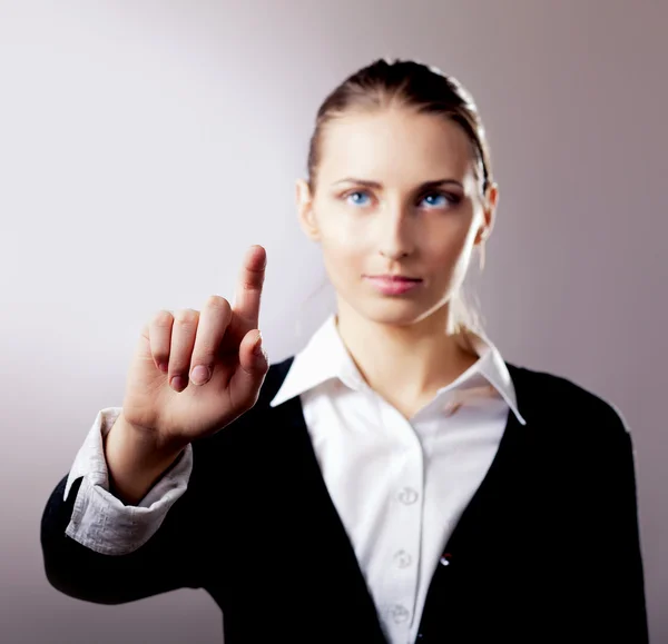 Woman showing something — Stock Photo, Image