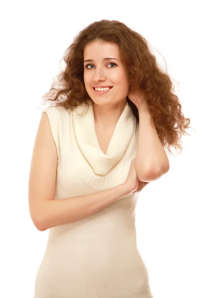 Mujer en un vestido blanco — Foto de Stock