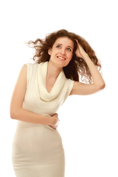 Mujer en un vestido blanco —  Fotos de Stock