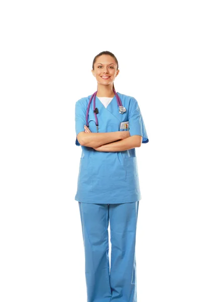 Een full-length Portret van een verpleegster — Stockfoto