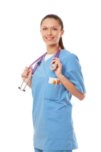 Medico donna con stetoscopio — Foto Stock