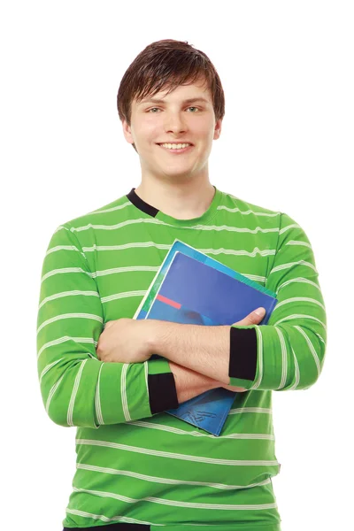 College guy holding books — Stock Photo, Image