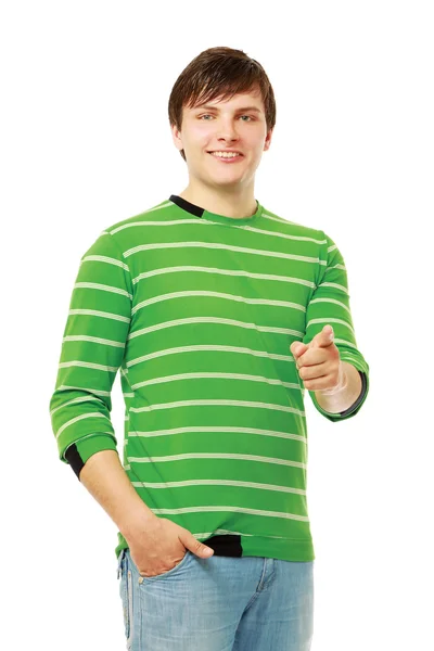 Young guy pointing at you — Stock Photo, Image