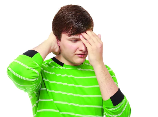 Young guy having a headache — Stock Photo, Image