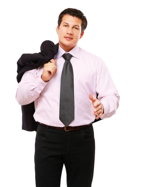 Businessman offering to shake your hand — Stock Photo, Image