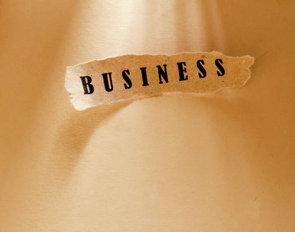 Word business written on a ripped piece of paper — Stock Photo, Image