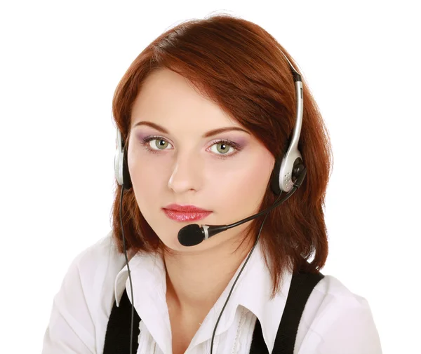 Woman with headset. — Stock Photo, Image