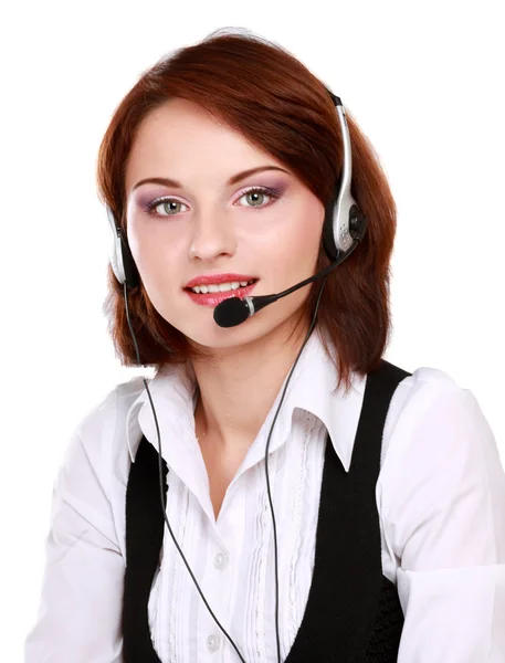 Woman with headset. — Stock Photo, Image