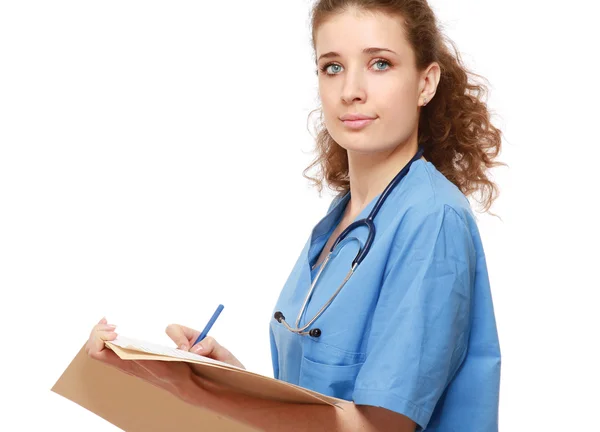 Female doctor with a clipboard Stock Picture