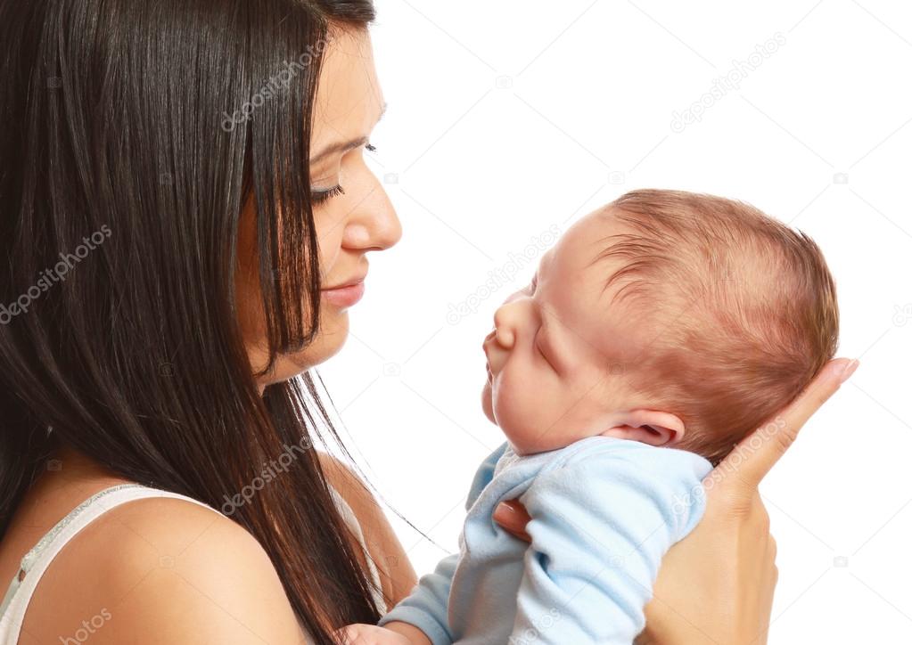 Loving mother with her infant child