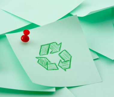 yeşil yaprak kağıt geri dönüşüm işareti