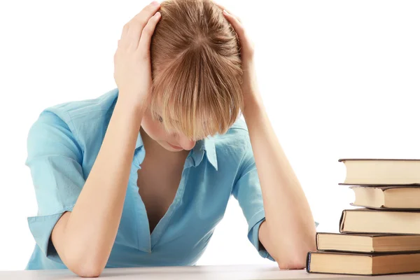 Tired young female student — Stock Photo, Image