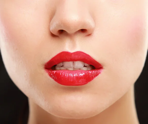 Pair girl lips and tongues with sugar — Stock Photo © artcasta 9716502